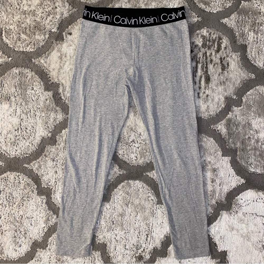 Calvin Klein Performance Heather Gray Leggings Girls Size Large 12/14